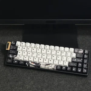 Flowing Shadow PBT Keycap Set on backlit keyboard