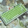Greenery Cherry Keycap Set High-content PBT hero image featuring Greenery Keycap Set