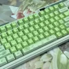 Side profile of Greenery Cherry Keycap Set High-content PBT showing keycap set shape and fit
