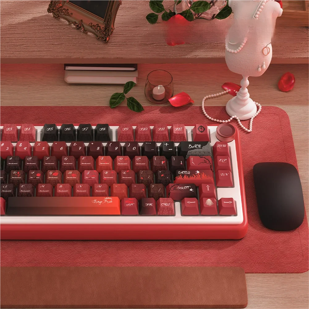 Texture shot of a Grotesque Bride PBT keycap, showing the matte finish and durable material.