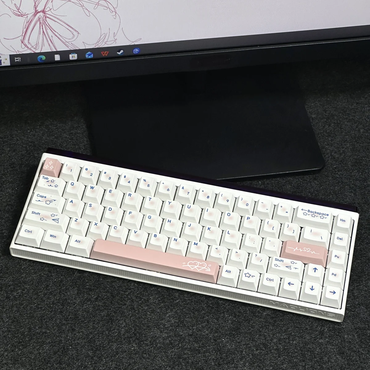 Detailed shot of PBT keycap texture and legend clarity