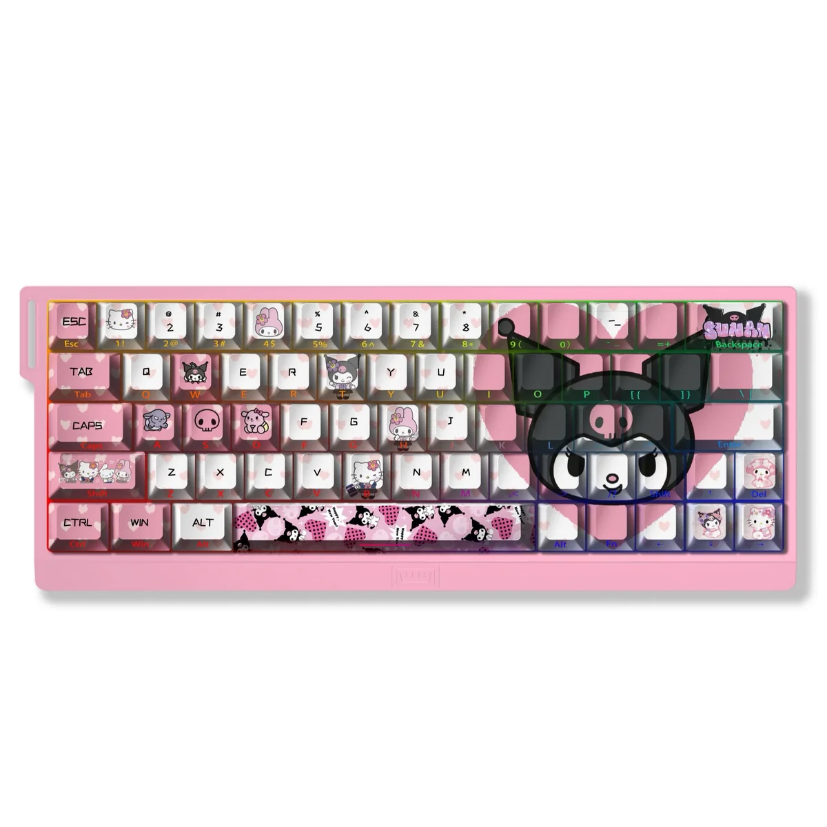 Close-up of Kuromi character art on PBT keycaps