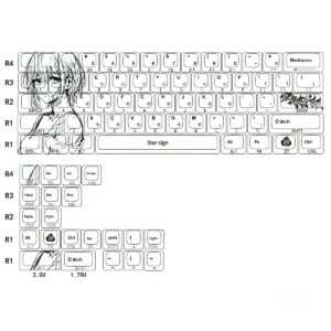 Lingzi PBT Keycap Set on mechanical keyboard with side-printed backlit characters