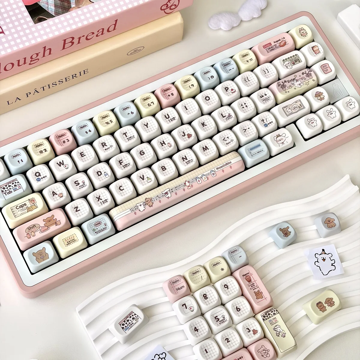 Maltese Dog Moa Pbt Keycap Set Whimsical Animal Dessert product image