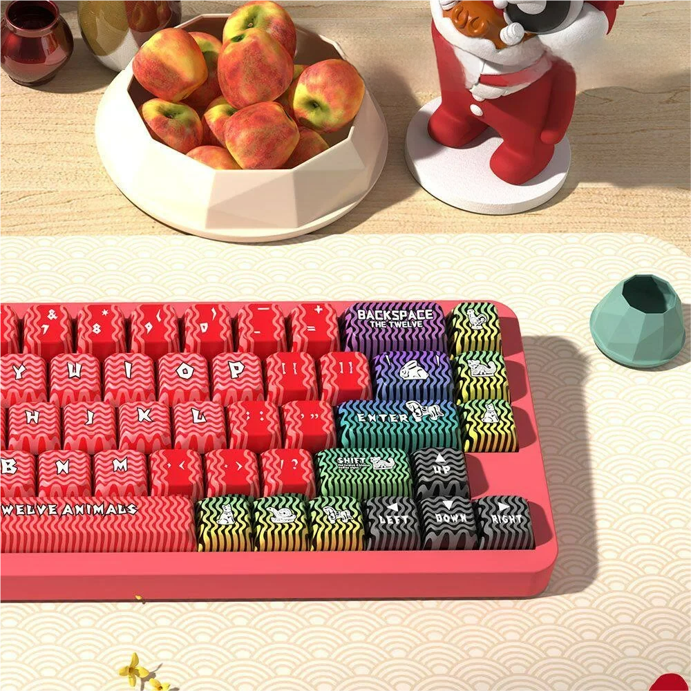 Side profile view of MDA keycaps showcasing ergonomic sculpt and design