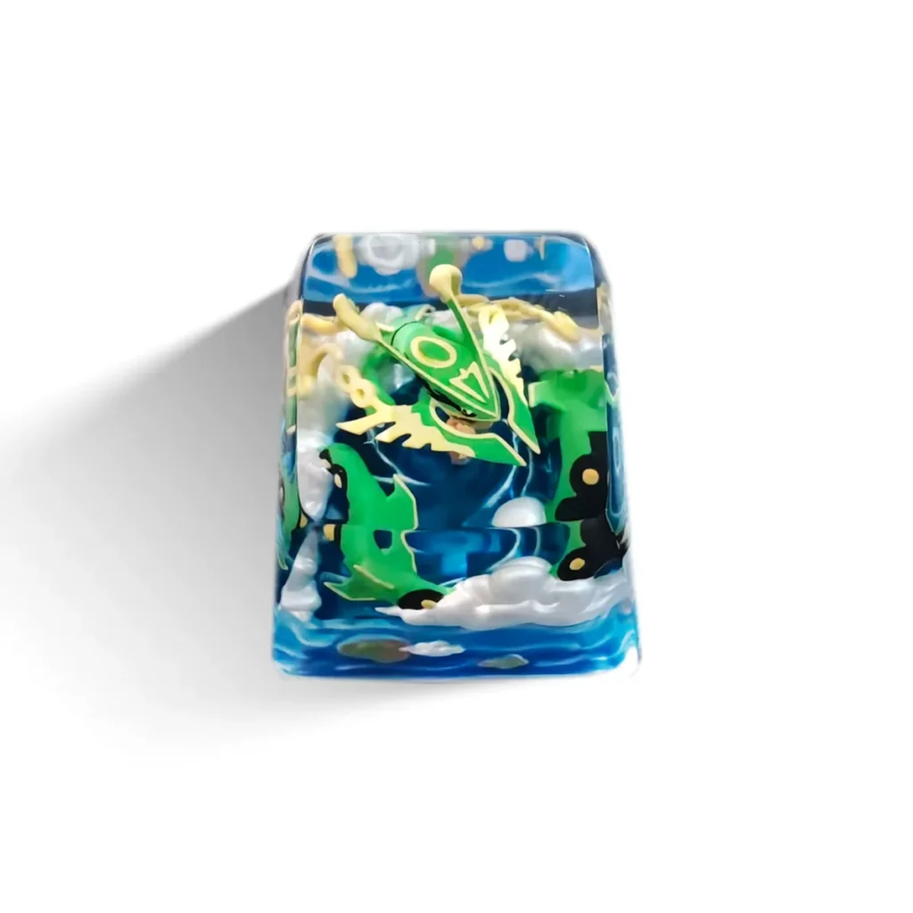 Mega Rayquaza transparent resin keycap for mechanical keyboards