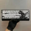 Samurai Ronin PBT keycaps arranged on a keyboard, illustrating layout compatibility and aesthetic.