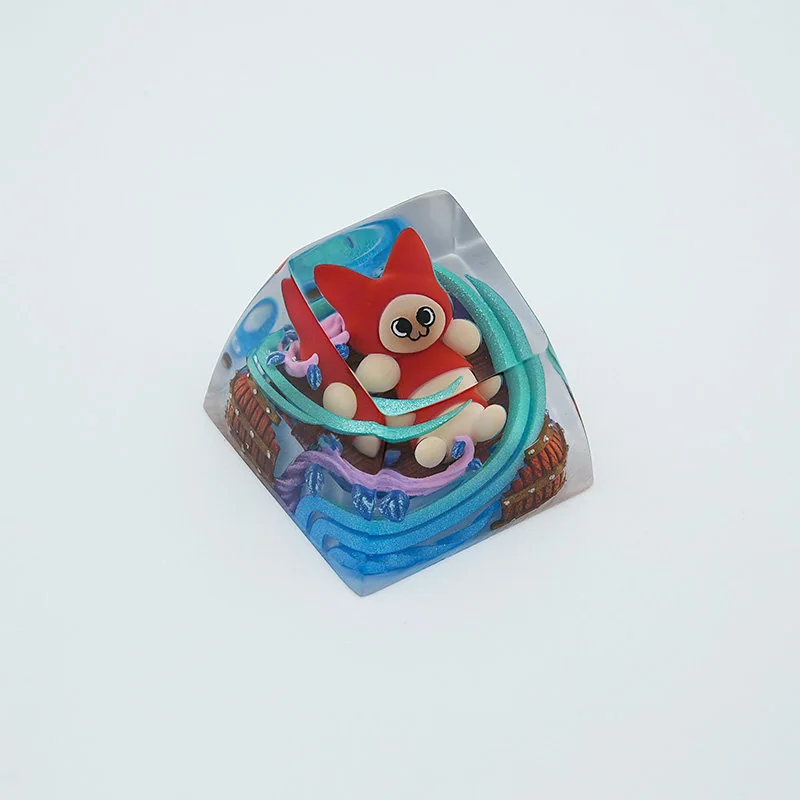 Side profile of Monster Hunter Kit T Handcrafted Monster Hunter showing artisan keycap shape and fit