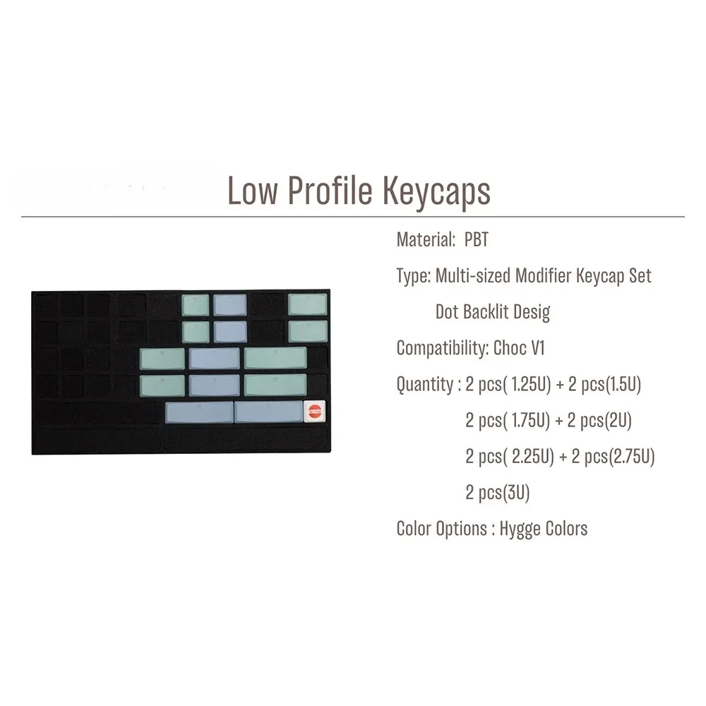 Side profile of ergonomic Nordic keycaps showing their low height for comfortable typing