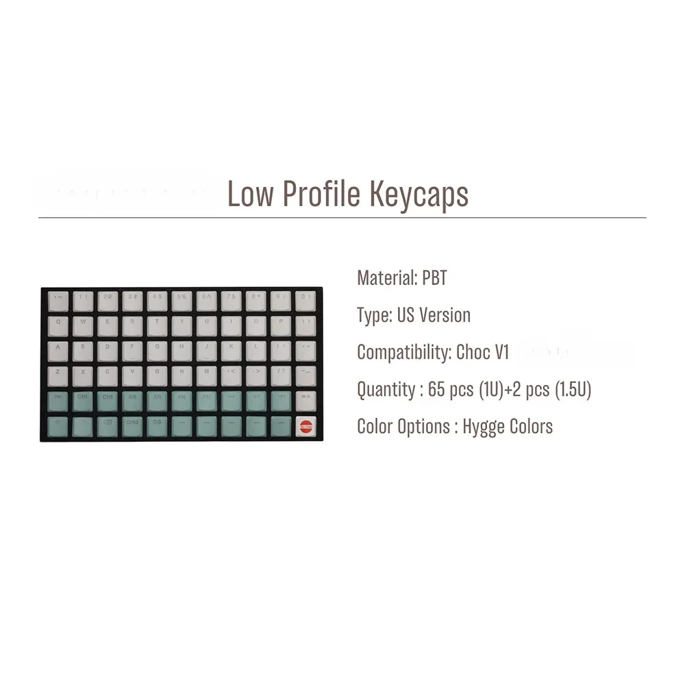 Layout compatibility of the 65-key Nordic Choc V1 keycap set for various low-profile boards