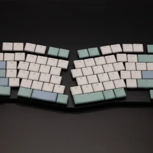 Nordic low-profile PBT keycap set for Kailh Choc V1 switches on a minimalist keyboard