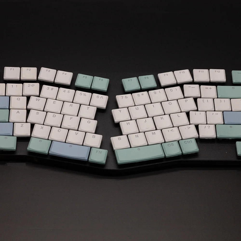 Nordic low-profile PBT keycap set for Kailh Choc V1 switches on a minimalist keyboard