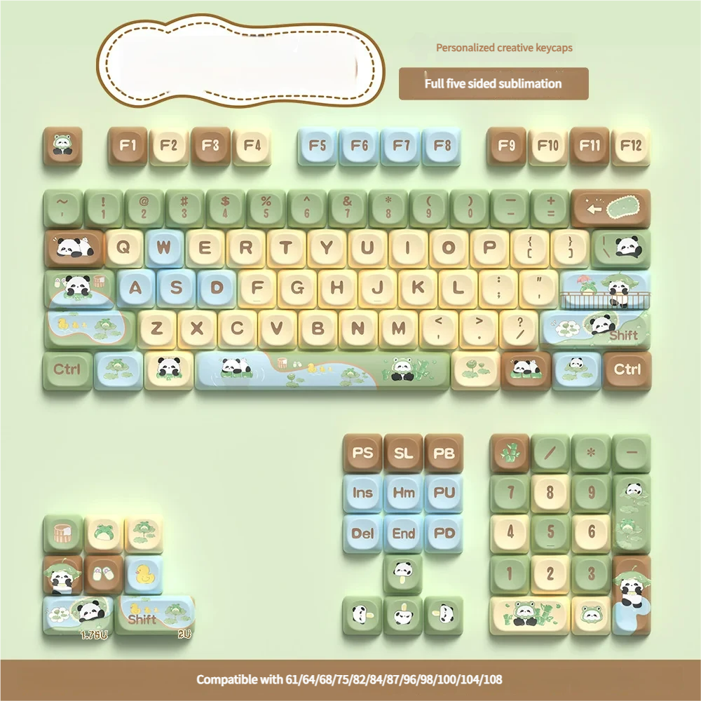 Close-up of Panda Sanctuary MOA Keycap Adorable Panda Theme highlighting details and finish
