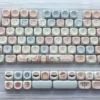Detail shot of PBT material texture and fade-resistant legends from the Little Lamb MOA Keycap Set.