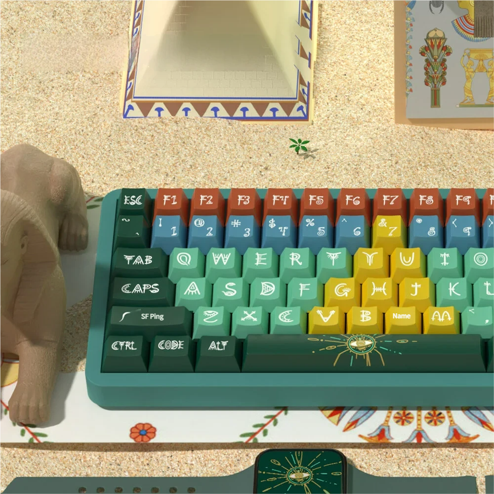 Full layout of the 158-key Pharaoh PBT Dye-Sub Keycap Set