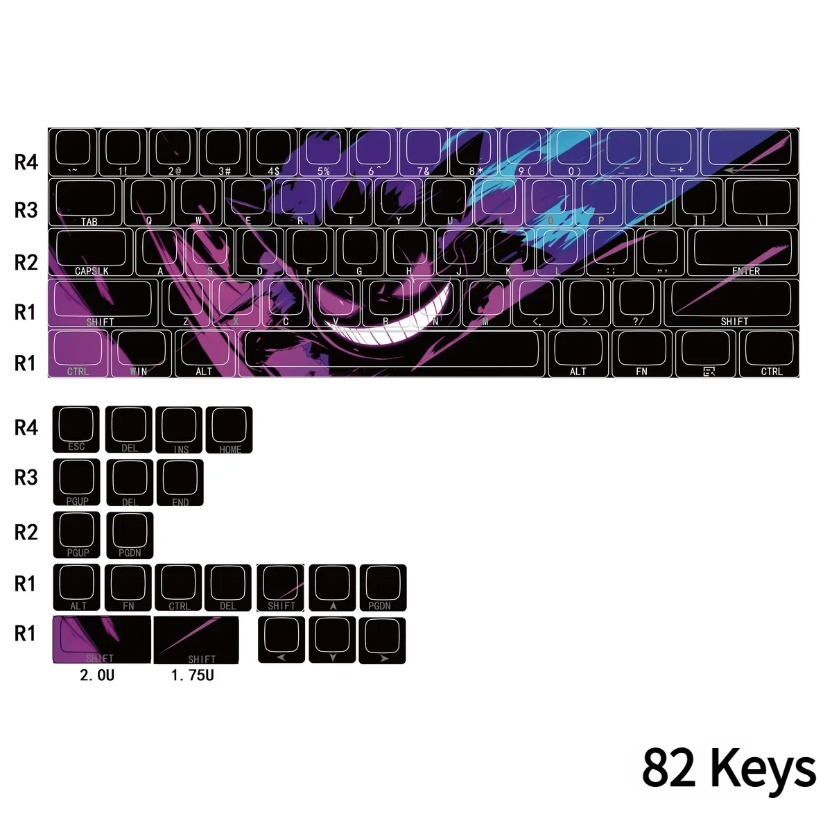 Angle view of Pokemon Iconic Gengar Cherry Iconic Gengar showing color layering and layout presence
