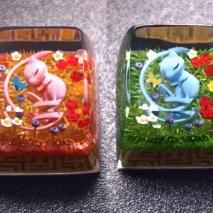 Pokemon Mew Transparent Keycaps Exquisite artisan hero image featuring Mew Transparent