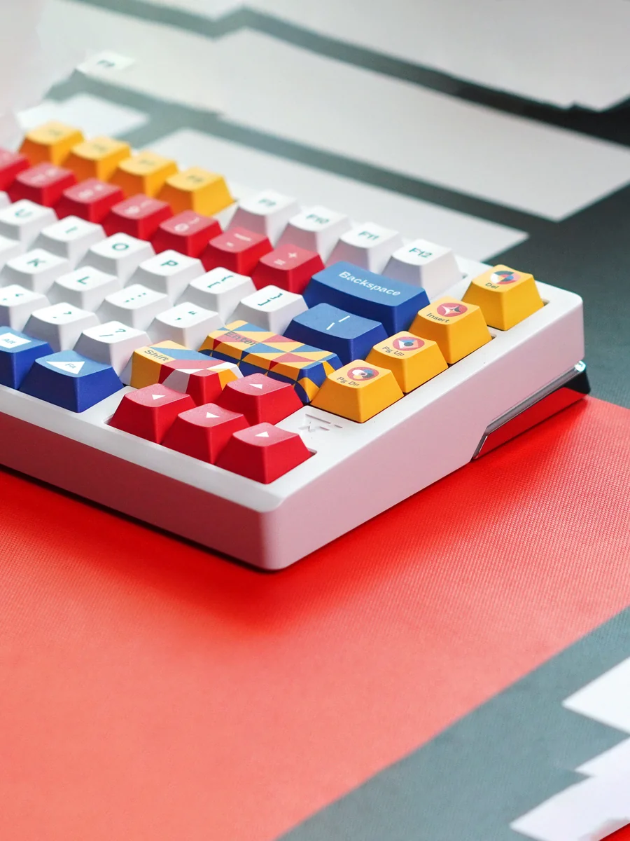 Individual keycaps from the Primal Nature set, displaying various nature-inspired colors.