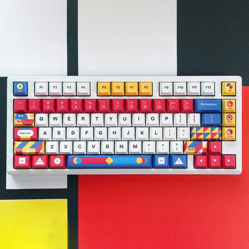 Close-up of a Primal Nature keycap, highlighting the five-sided dye-sublimation and texture.