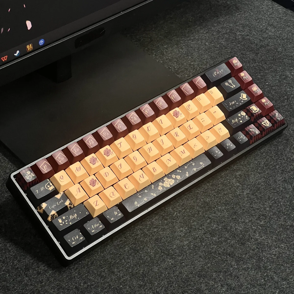 Red Poker keycaps showcasing durable PBT material