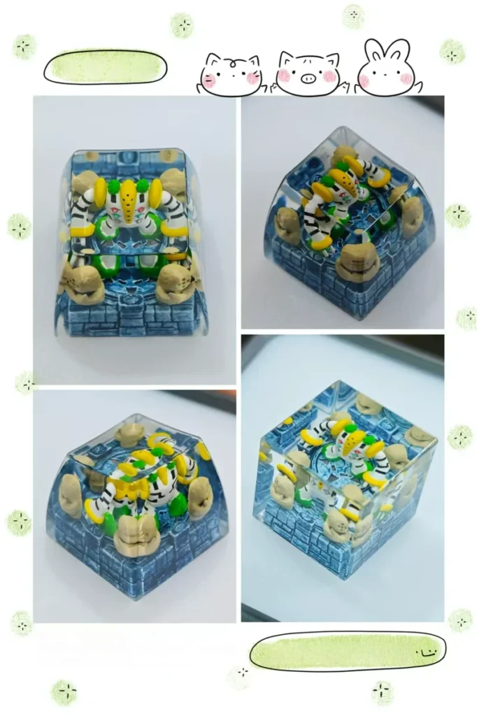 Regigigas artisan keycap for mechanical keyboards, transparent resin SA profile