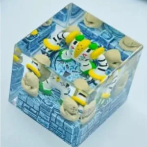 Close-up of Regigigas SA profile keycap, showing transparent resin material