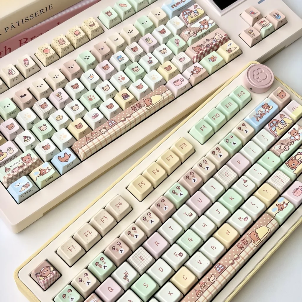 Rilakkuma and Kaoru Rilakkuma Keycap Set. Rilakkuma hero image featuring Rilakkuma Series Keycap Set
