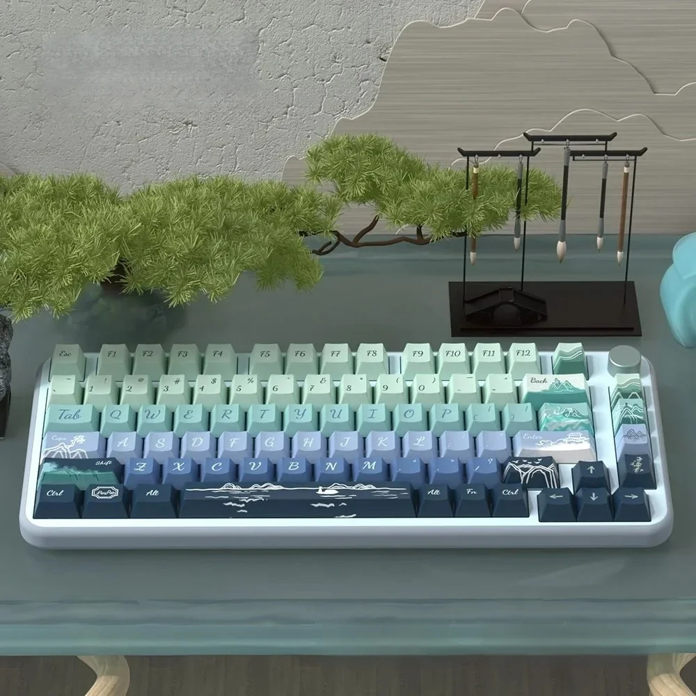 Serene Wind Artistic Cherry Artistic PBT hero image featuring Serene Wind Artistic Keycap Set