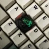Side profile of Space Dog Keycaps Handcrafted resin Space Dog showing artisan keycap shape and fit