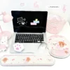 Full Sugarbunnies Shirousa Kurousa Wrist Pad & Wrist Rest on a white working desk