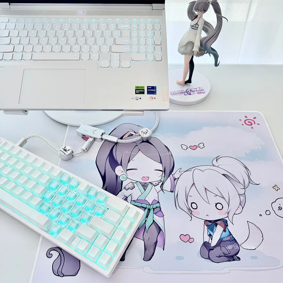 Detail of touch up legends on the Valorant themed Mouse Pad