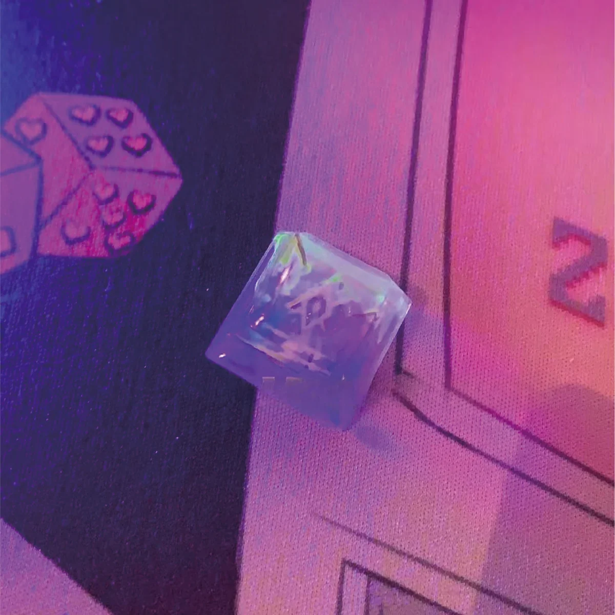 Close-up of Valorant Waylay Skill R4 keycap on a mechanical keyboard