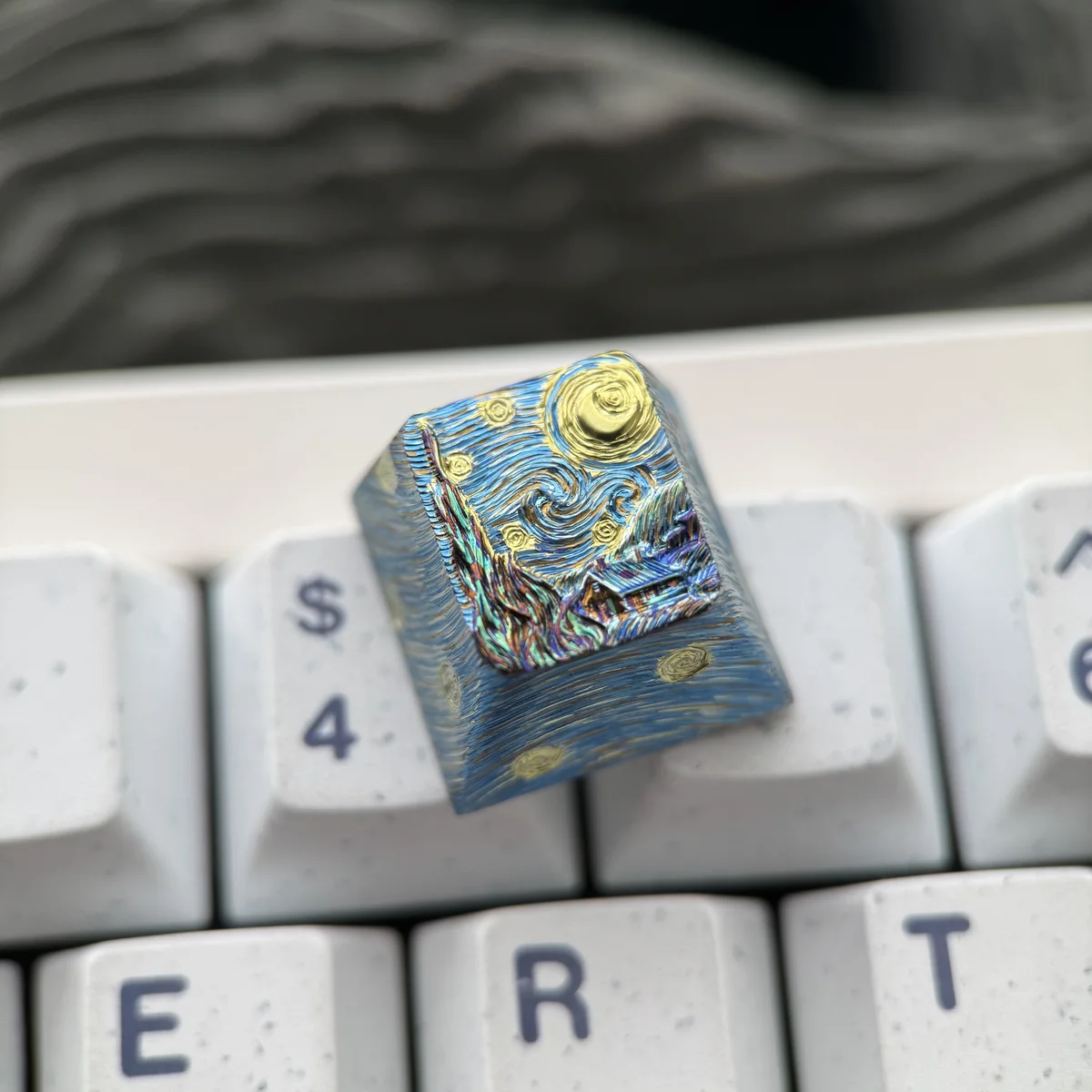 Close-up of Van Gogh Starry Night Van Gogh Starry Night highlighting details and finish