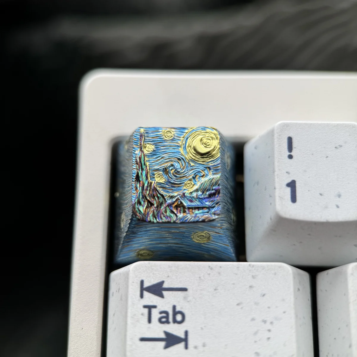 Detailed texture view of Van Gogh Starry Night Van Gogh Starry Night design and material