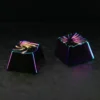 Vortex Iridescent Keycap reflecting different colors, showcasing its dynamic luster