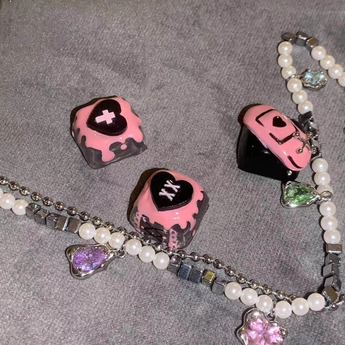 Whimsical food-themed custom keycap, a blackberry cookie design for keyboards