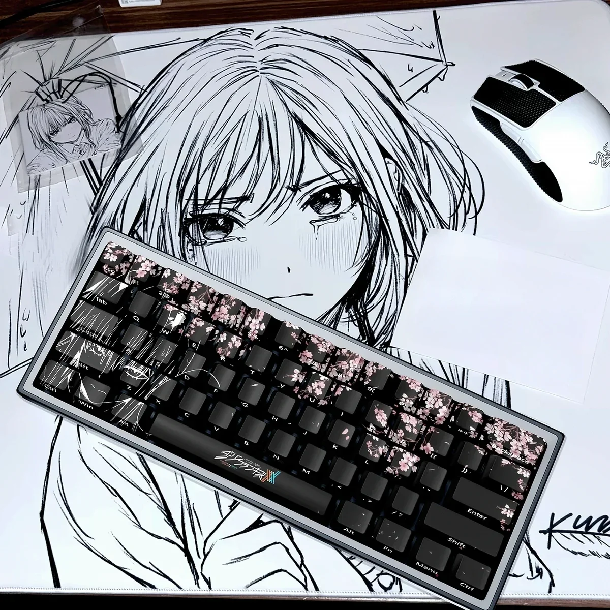 Full layout compatibility of the Zero Two Sakura keycap set