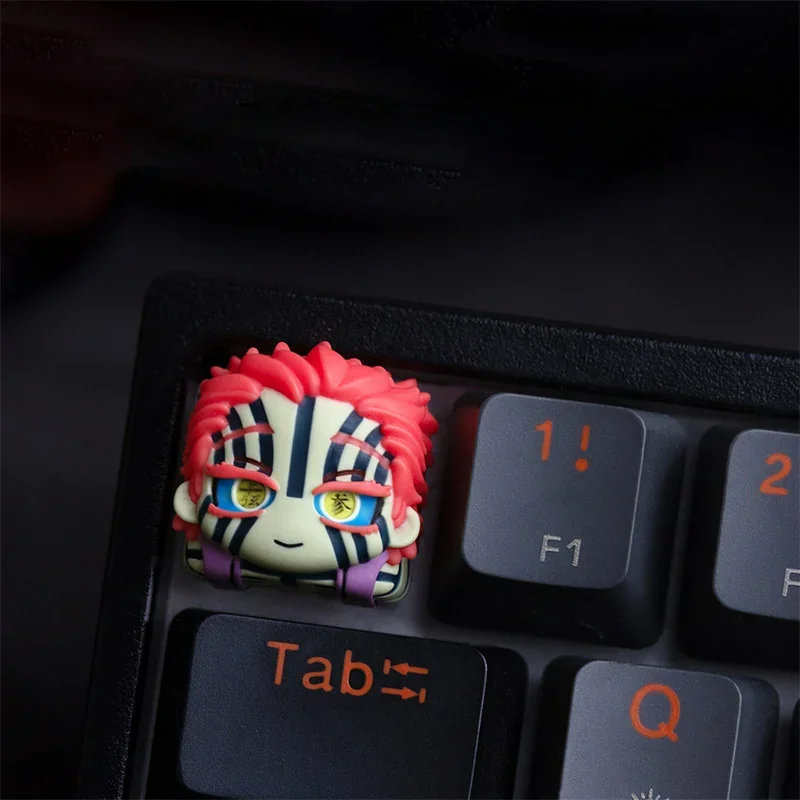 Demon Slayer Akaza artisan keycap for mechanical keyboards