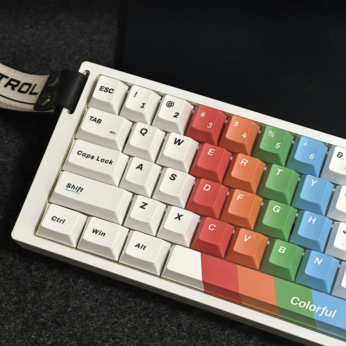 Close-up of Artistic Painted Cherry Keycap Artistic PBT highlighting details and finish