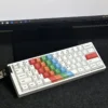 Detailed texture view of Artistic Painted Cherry Keycap Artistic PBT design and material