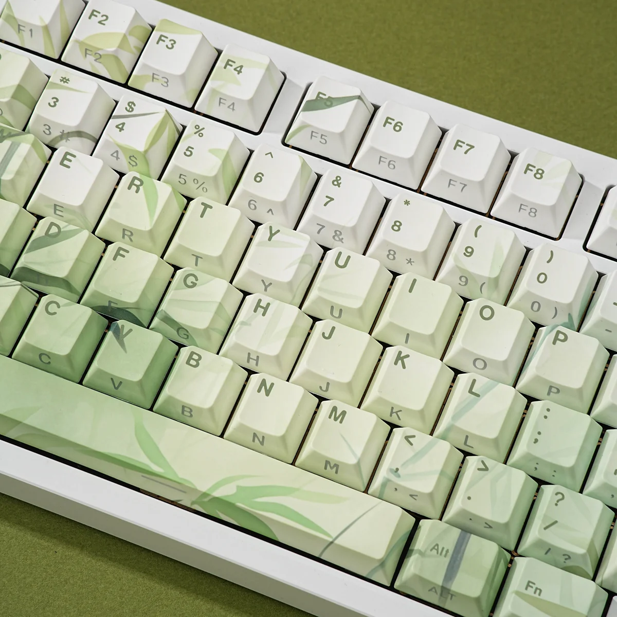 Side profile of Cherry PBT keycaps, demonstrating ergonomic shape and feel