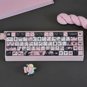 Black Cat PBT Keycap Set on mechanical keyboard