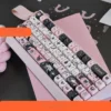 Detail of PBT material texture on black keycaps
