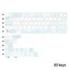 Diagram showing MX-style stem compatibility and layout options for the Blue Melody Keycap Set.