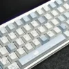 Overhead view of the Blue Melody Keycap Set arranged, demonstrating full layout compatibility.