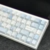 Detail shot of a single Blue Melody keycap, emphasizing PBT material and dye-sublimated legend quality.