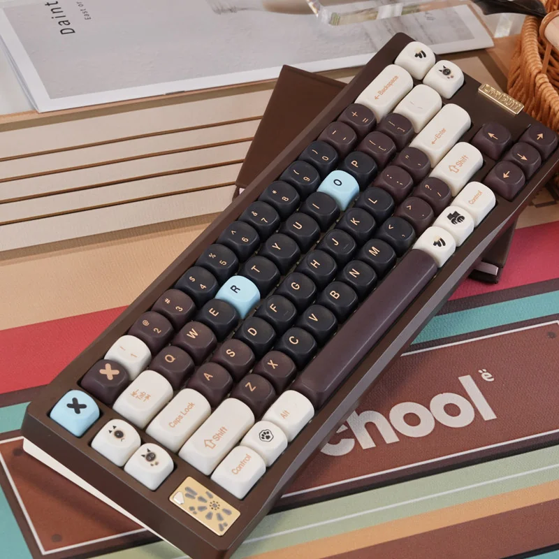 Side profile view of Brown Sugar Boba keycaps, illustrating the uniform MOA profile.
