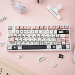 Calendar PBT Keycap Set on a full-size mechanical keyboard, showcasing the minimalist design and Cherry profile.