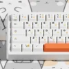 Side profile of Calico Cat keycaps, demonstrating the ergonomic Cherry profile.