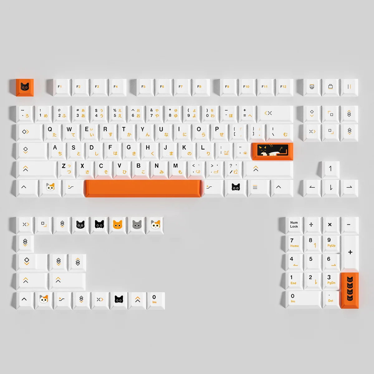Calico Cat Keycap Set packaging options: bag, can, and box.